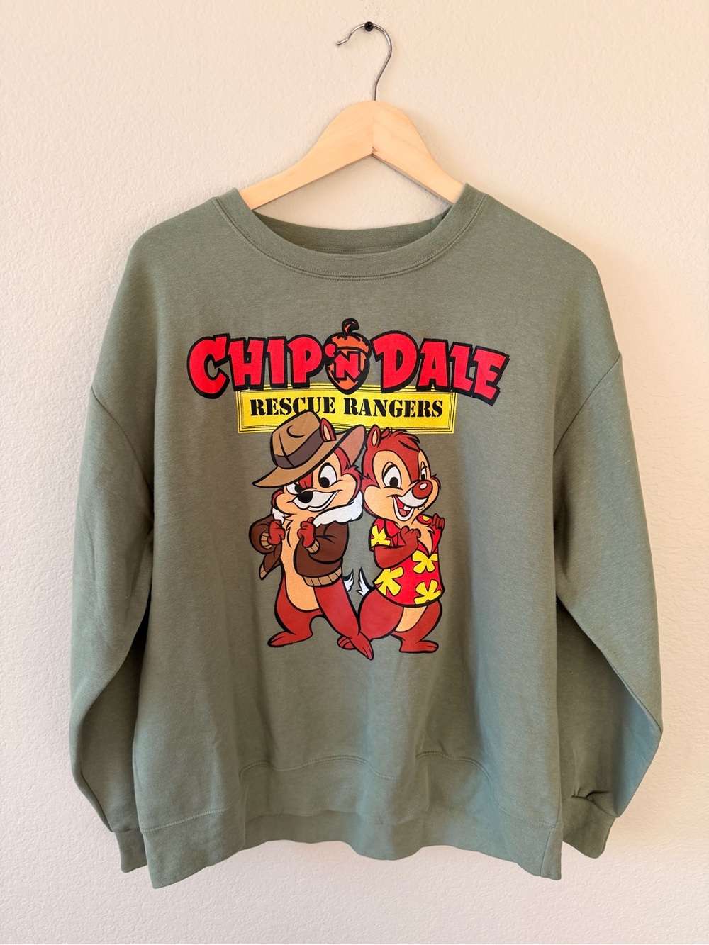 Disney Chip 'n' Dale Rescue Rangers Graphic Sweatshirt - Olive Green, Size XXL
